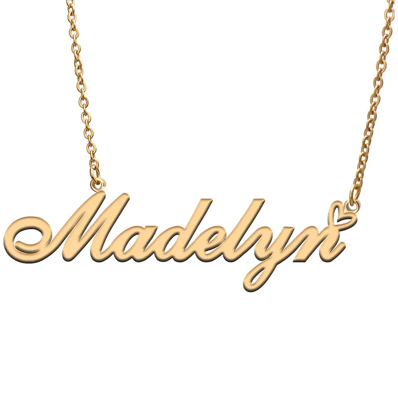 Love Heart Madelyn Name Necklace for Women Stainless Steel Gold & Silver Nameplate Pendant Femme Mother Child Girls Gift
Love Heart Madelyn Name Necklace for Women Stainless Steel Gold & Silver Nameplate Pendant Femme Mother Child Girls Gift