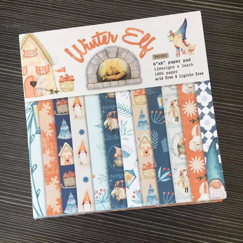 Зимние эльфы 6-дюймовые односторонние Самодельные открытки для скрапбукинга альбом фоновая бумага