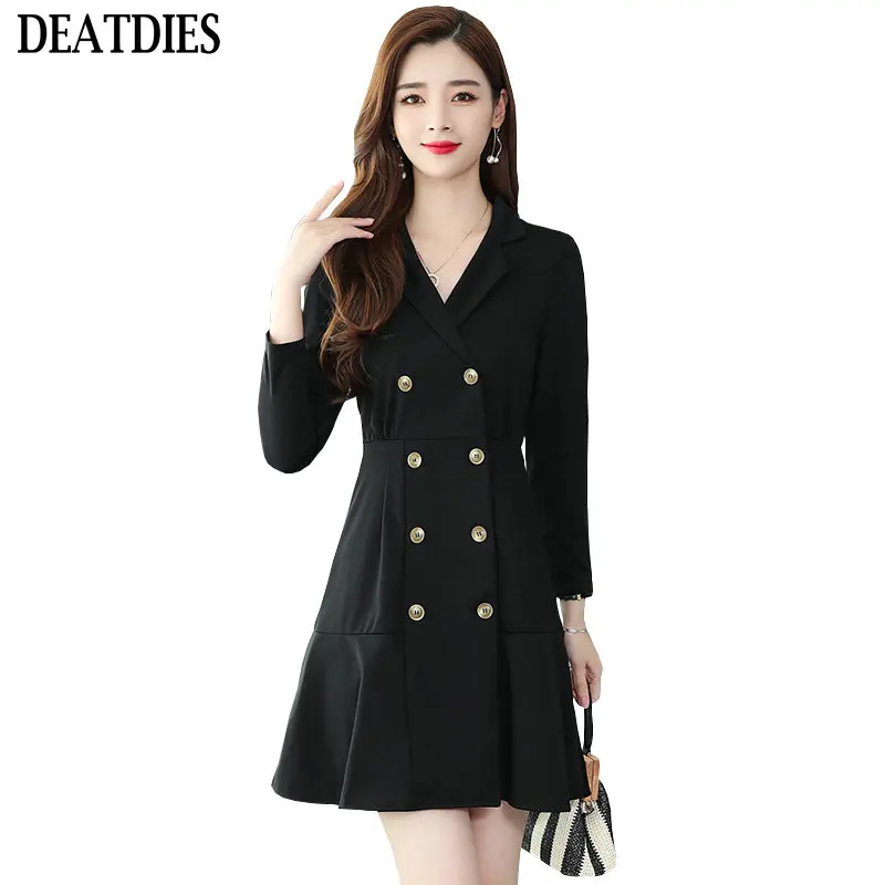 Women Dress 2019 Turn-down Collar Female A-Line Dress Office Lady Womens Dress Autumn Winter Long Sleeve Clothes Woman Dresses 
Women Dress 2019 Turn-down Collar Female A-Line Dress Office Lady Womens Dress Autumn Winter Long Sleeve Clothes Woman Dresses
