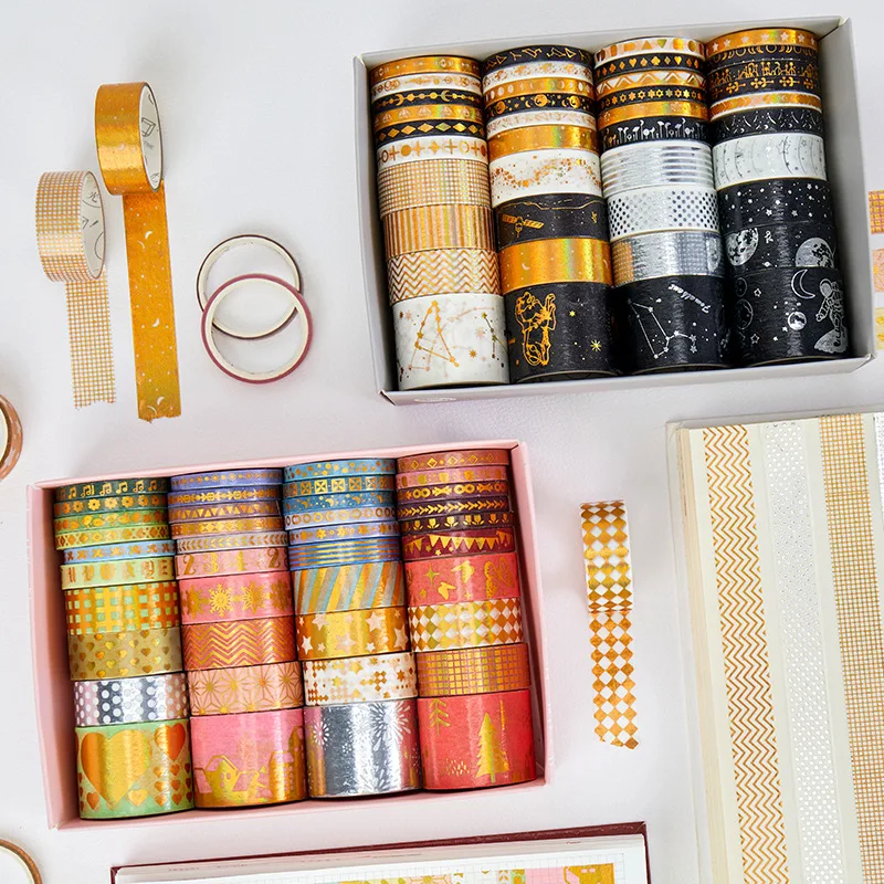 40 Rolls/Box Colorful Rainbow Universe Fantasy Gold Glitter Washi Masking Tapes Set for Scrapbooking DIY Crafts Decoration
40 Rolls/Box Colorful Rainbow Universe Fantasy Gold Glitter Washi Masking Tapes Set for Scrapbooking DIY Crafts Decoration