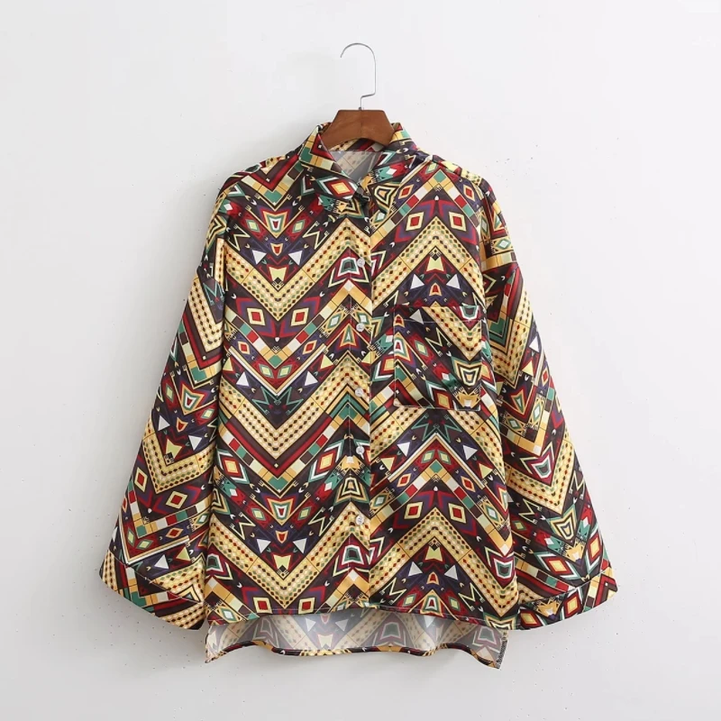 Vintage Women Geometric Printing Satin Shirt Female Long Sleeve Blouse Casual Lady Loose Tops Blusas S9777
Vintage Women Geometric Printing Satin Shirt Female Long Sleeve Blouse Casual Lady Loose Tops Blusas S9777