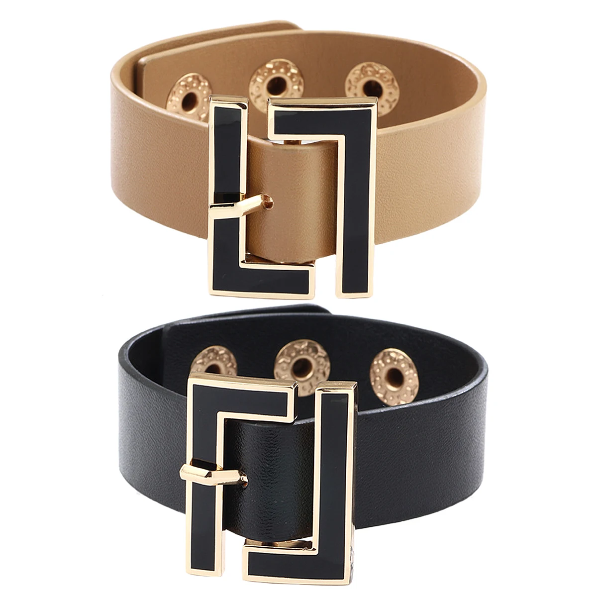 Kiryklle 2021 New Bangle Fashion Wide Leather Bracelet for Women Black Geometric Metal Bracelet Wrap Charm Jewelry Femme Gift
Kiryklle 2021 New Bangle Fashion Wide Leather Bracelet for Women Black Geometric Metal Bracelet Wrap Charm Jewelry Femme Gift