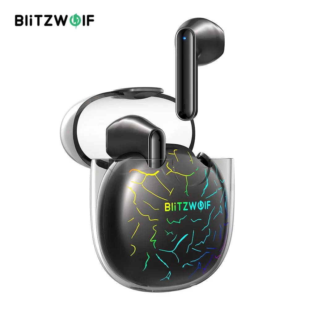 

BlitzWolf BW-FLB5 TWS bluetooth-compatible V5.0 Earphone Gaming Earbuds HiFi Stereo 13mm Large Dynamic Low Latency RGB Light