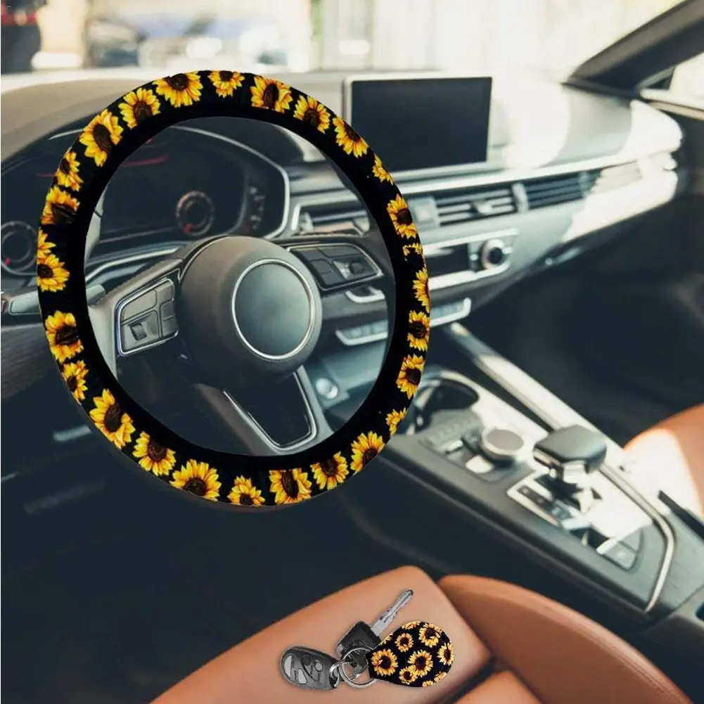 6 Pcs Car Universal Interior Cover Set Suower Print Steering Wheel Cover Car Seat Belt Shoulder Strap Keyring Vent Decoration
6 Pcs Car Universal Interior Cover Set Suower Print Steering Wheel Cover Car Seat Belt Shoulder Strap Keyring Vent Decoration