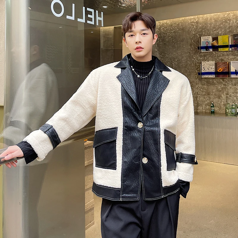 Куртка мужская кожаная с воротником-костюмом, уличная модная Свободная Повседневная утепленная шуба из искусственного кашемира, утепленна...
Куртка мужская кожаная с воротником-костюмом, уличная модная Свободная Повседневная утепленная шуба из искусственного кашемира, утепленна...