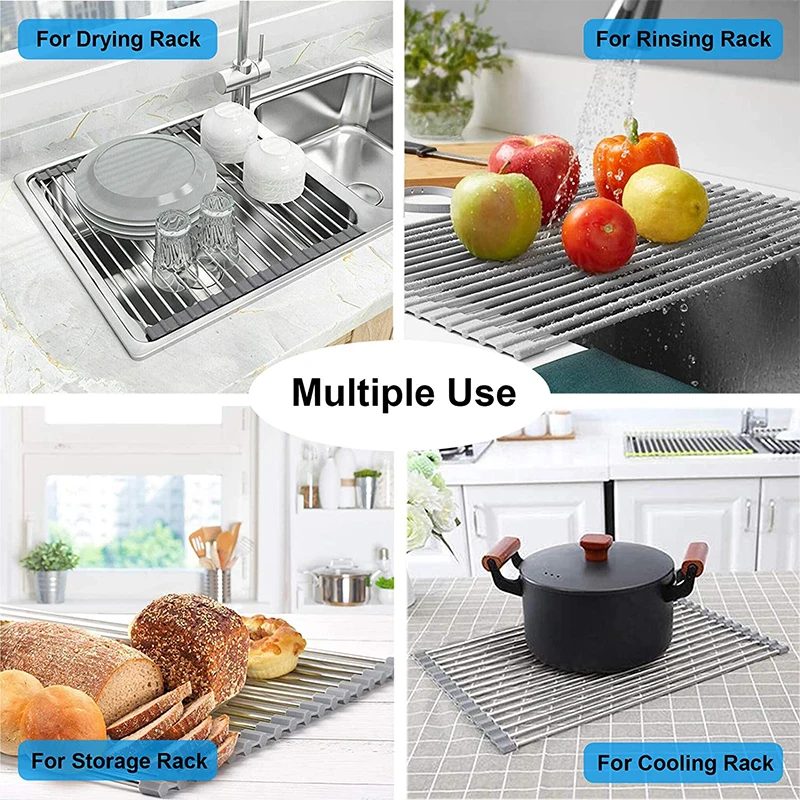Stainless Steel Dish Drying Rack Roll Up Dray Rack Kitchen Sink Dish Drainer Foldable Drying Rack for Sink Counter Kitchen Tools
Stainless Steel Dish Drying Rack Roll Up Dray Rack Kitchen Sink Dish Drainer Foldable Drying Rack for Sink Counter Kitchen Tools