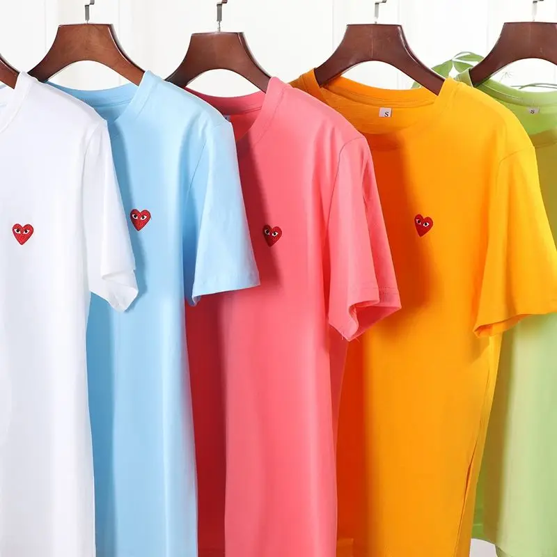 Couple men's and women's summer T-shirt short sleeve heart embroidery T-shirt cotton short sleeve fashion T-shirt
Couple men's and women's summer T-shirt short sleeve heart embroidery T-shirt cotton short sleeve fashion T-shirt