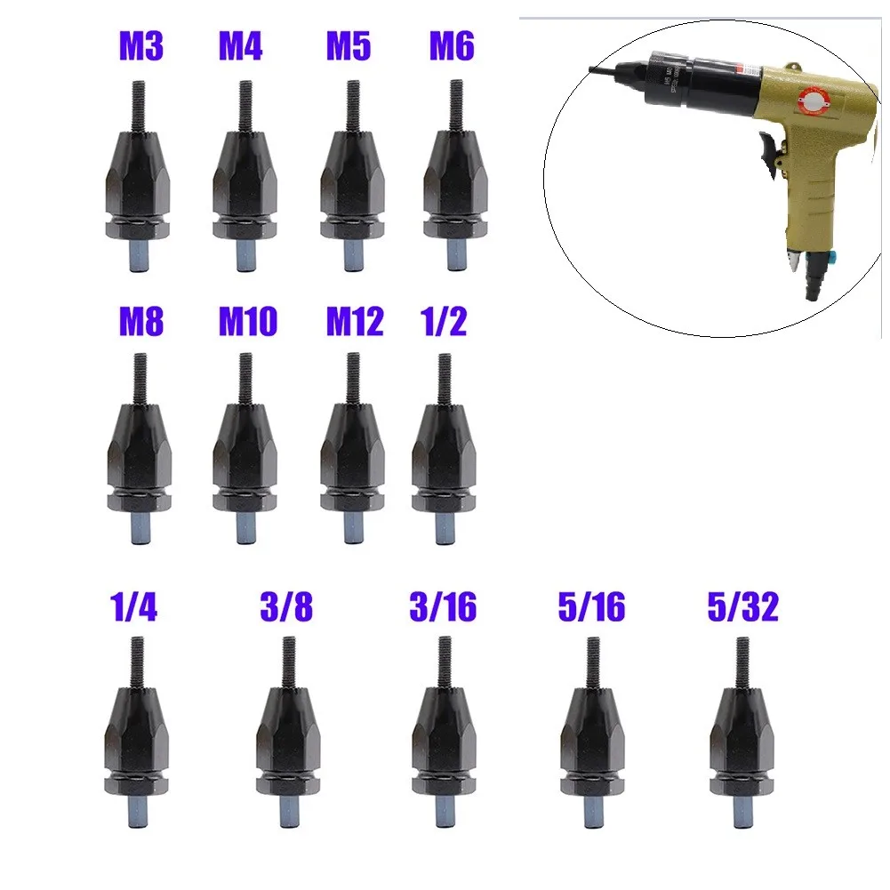 Air Pneumatic Rivet Nut Kit Adapter Head Part For Rivet Nut Gun Riveting Riveter Tool M3,M4,M5,M6,M8,M10,M12,5-32,3-16,1-4
Air Pneumatic Rivet Nut Kit Adapter Head Part For Rivet Nut Gun Riveting Riveter Tool M3,M4,M5,M6,M8,M10,M12,5-32,3-16,1-4