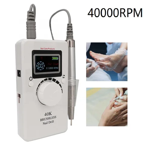 Электрическая дрель для полировки ногтей, 40000 об./мин., 80 Вт, набор инструментов для маникюра и педикюра, от 100 до 240 В