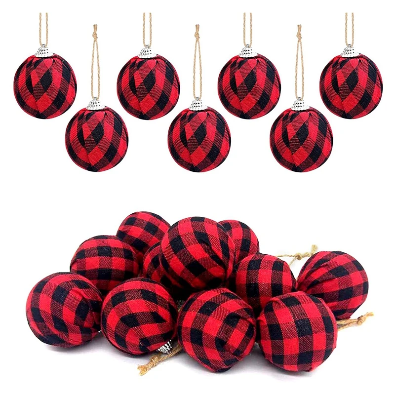 HOT-16Pcs Buffalo Check Fabric Ball Christmas Fabric Wrapped Balls Hanging Ornament for Christmas Tree Party Decoration
HOT-16Pcs Buffalo Check Fabric Ball Christmas Fabric Wrapped Balls Hanging Ornament for Christmas Tree Party Decoration