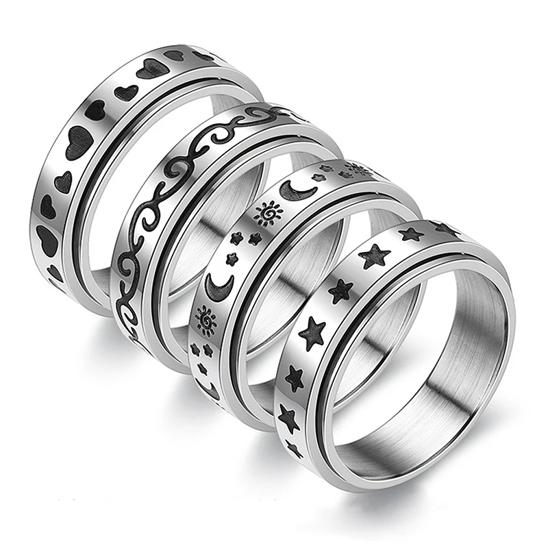 Anxiety Ring For Women man Spinner Fidgets Rings Stainless Steel Rotate Freely Anti Stress Accessories Jewelry 2021 Gifts
Anxiety Ring For Women man Spinner Fidgets Rings Stainless Steel Rotate Freely Anti Stress Accessories Jewelry 2021 Gifts