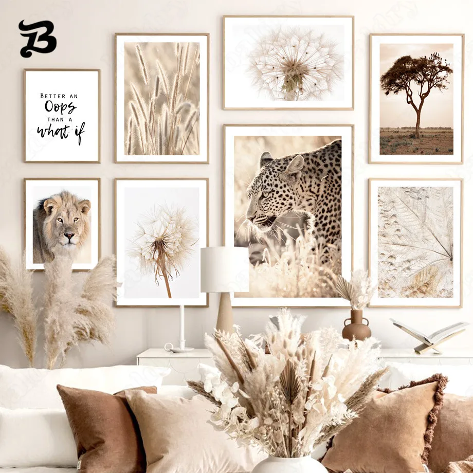 Canvas Painting Wall Art Dandelion Reed Leopard Lion African Grassland Scenery Canvas Posters and Prints for Living Room Decor
Canvas Painting Wall Art Dandelion Reed Leopard Lion African Grassland Scenery Canvas Posters and Prints for Living Room Decor