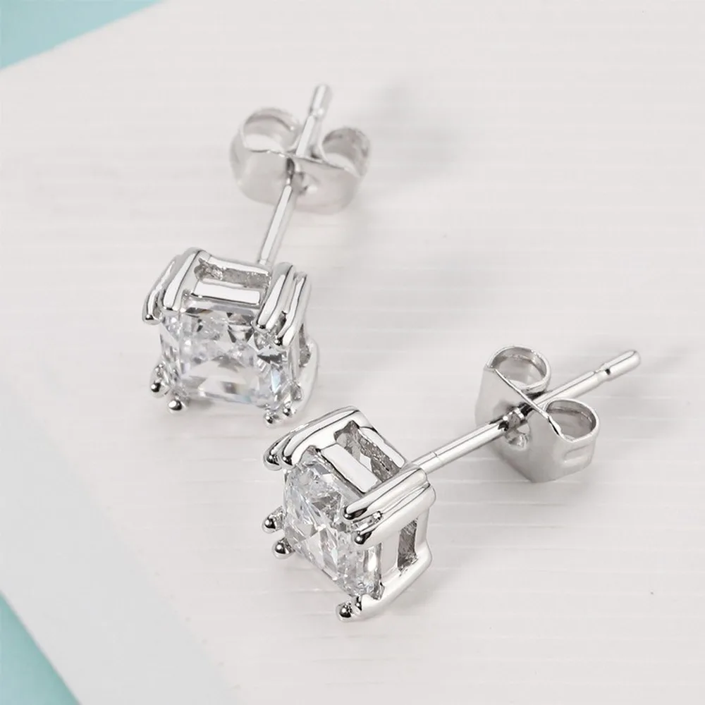 European and American Creative Ear Rings Four-Claw Square Electroplated Ear Stud Trendy Earrings
European and American Creative Ear Rings Four-Claw Square Electroplated Ear Stud Trendy Earrings