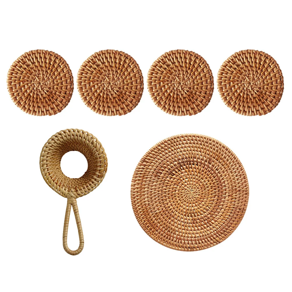 5pcs Natural Rattan Tea Cup Coasters Tea Cup Pads Tea Pot Mats Teapot Mats With 1pc Tea Strainer Table Decoration
5pcs Natural Rattan Tea Cup Coasters Tea Cup Pads Tea Pot Mats Teapot Mats With 1pc Tea Strainer Table Decoration