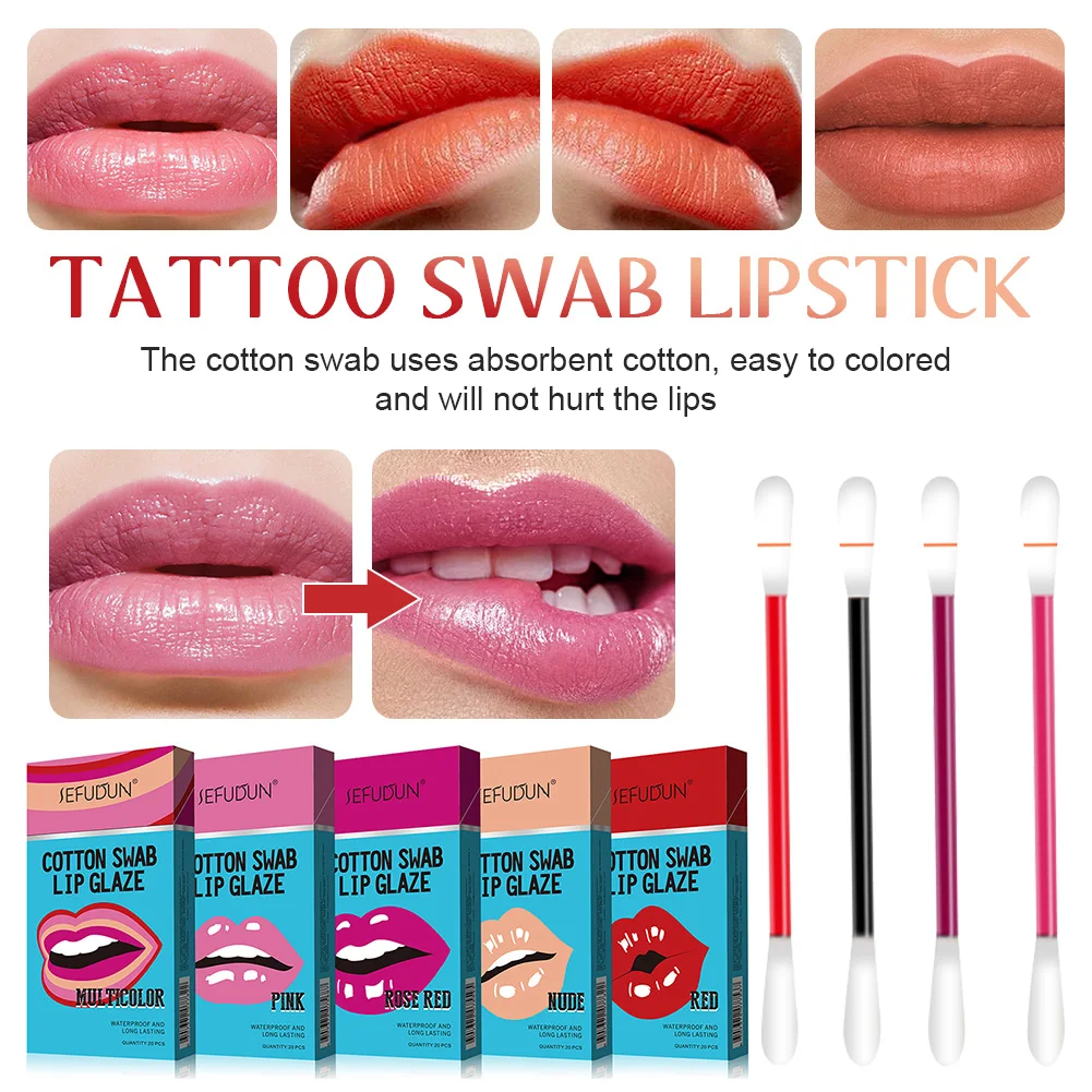 20pcs Cigarette Case Lipstick Cotton Swab Waterproof Disposable Lip Gloss Non-Sticky Moisturizing Lip Balm for Women
20pcs Cigarette Case Lipstick Cotton Swab Waterproof Disposable Lip Gloss Non-Sticky Moisturizing Lip Balm for Women
