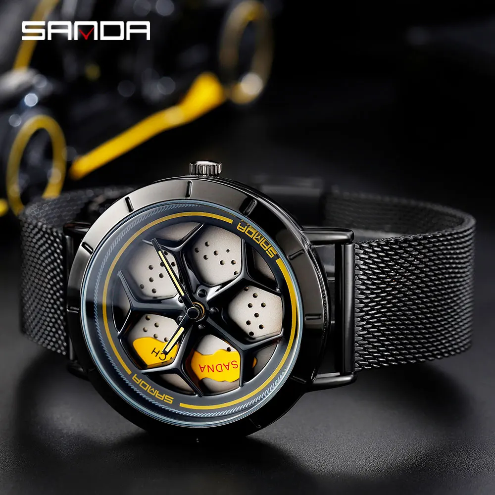 Men Rim Hub Watch Fashion Waterproof Sport Quartz WristWatch Stainless Steel Car Wheel Rotating Dial Man Watch Relogio Masculino
Men Rim Hub Watch Fashion Waterproof Sport Quartz WristWatch Stainless Steel Car Wheel Rotating Dial Man Watch Relogio Masculino
