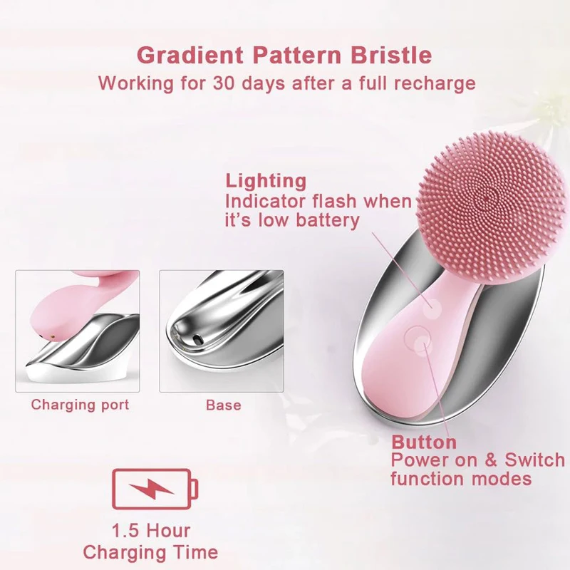 RUBYONLY Electric Facial Cleansing Brush Silicone Rotating Face Brush Deep Cleaning Skin Exfoliation Waterproof Facial Massager
RUBYONLY Electric Facial Cleansing Brush Silicone Rotating Face Brush Deep Cleaning Skin Exfoliation Waterproof Facial Massager