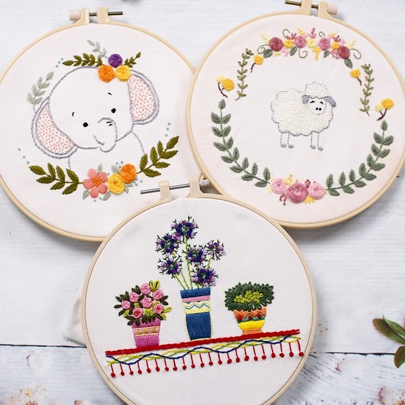 DIY Embroidery Kit Hoop Flower Plant Pattern Cross Stitch Punch Needle Set Hanging Picture with Embroidery Frame
DIY Embroidery Kit Hoop Flower Plant Pattern Cross Stitch Punch Needle Set Hanging Picture with Embroidery Frame