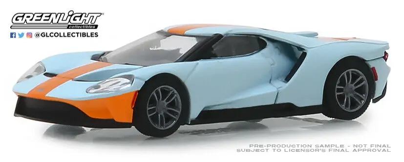 Зеленый светильник 1:64 2019 Ford GT GU LF масло схема сплав игрушечный автомобиль игрушки