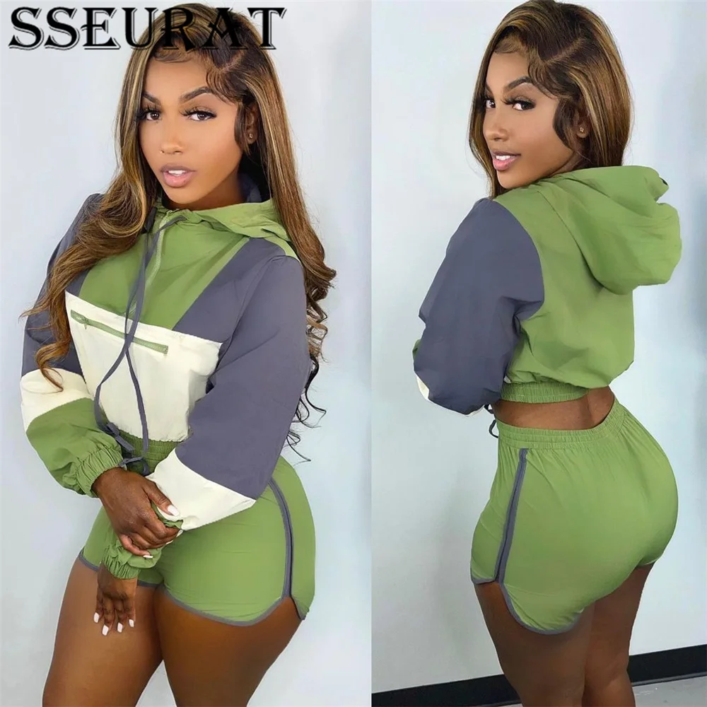 SSEURAT Patchwork Tracksuit Women 2 Piece Set Hoodies Skinny Shorts Fitness Casual Jogger Wear Work Out Suits
SSEURAT Patchwork Tracksuit Women 2 Piece Set Hoodies Skinny Shorts Fitness Casual Jogger Wear Work Out Suits