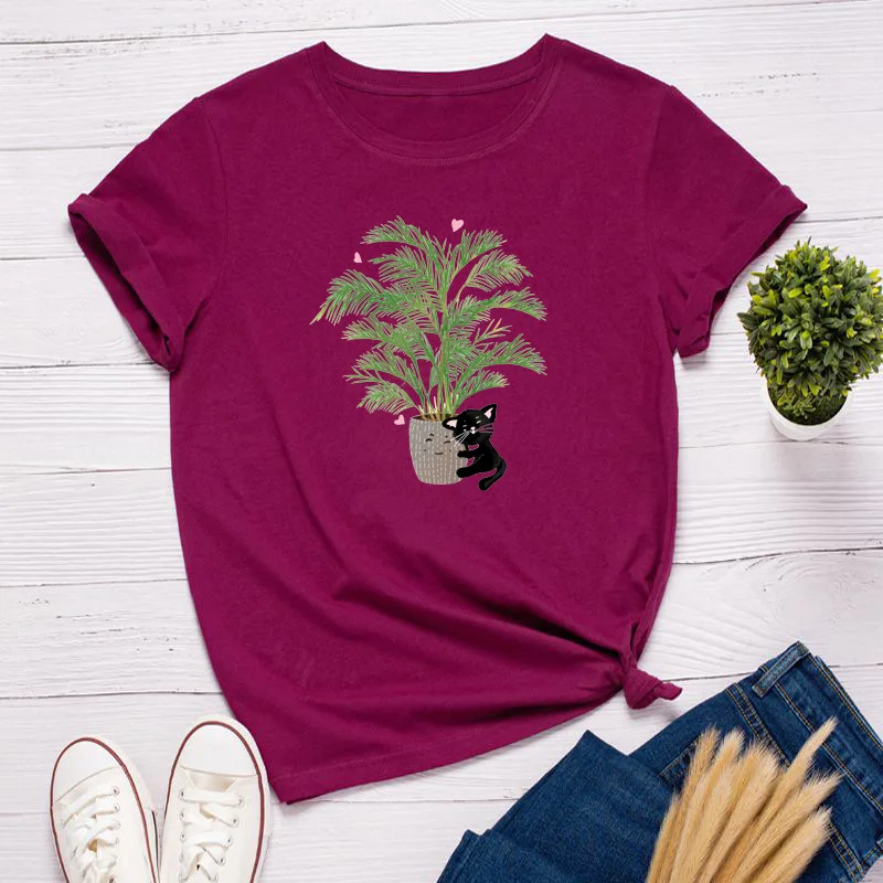 2021 summer new style high quality round neck comfortable pure cotton printing ladies pure cotton t-shirt top
2021 summer new style high quality round neck comfortable pure cotton printing ladies pure cotton t-shirt top