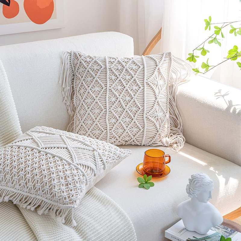 Boho Style Weave Cotton Rope Cushion Cover 45x45cm Pillow Cover Square Home Decoration For Car Sofa Living Room Bed Room
Boho Style Weave Cotton Rope Cushion Cover 45x45cm Pillow Cover Square Home Decoration For Car Sofa Living Room Bed Room