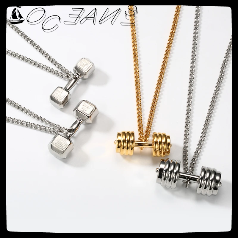 SexeMara 20FW New Titanium steel Punk Personalized Barbell dumbbell barbell Chain Sport Gym Necklace For Men Women Girls Jewelry
SexeMara 20FW New Titanium steel Punk Personalized Barbell dumbbell barbell Chain Sport Gym Necklace For Men Women Girls Jewelry