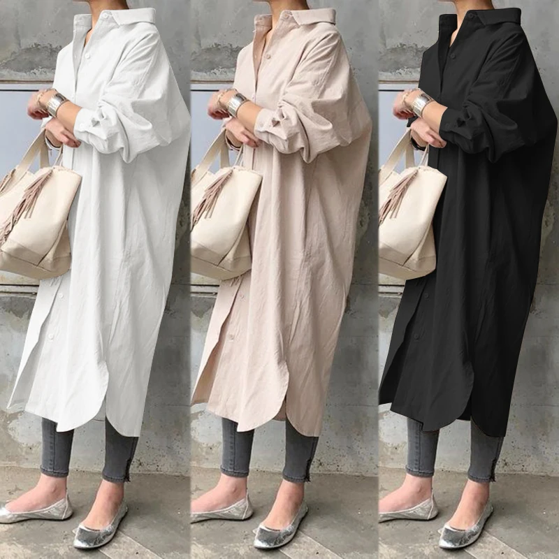FAKUNTN Women Autumn Sundress Elegant Long Shirt Dress Lapel Neck Long Sleeve Solid Vestido Casual Loose Work Dresses 
FAKUNTN Women Autumn Sundress Elegant Long Shirt Dress Lapel Neck Long Sleeve Solid Vestido Casual Loose Work Dresses