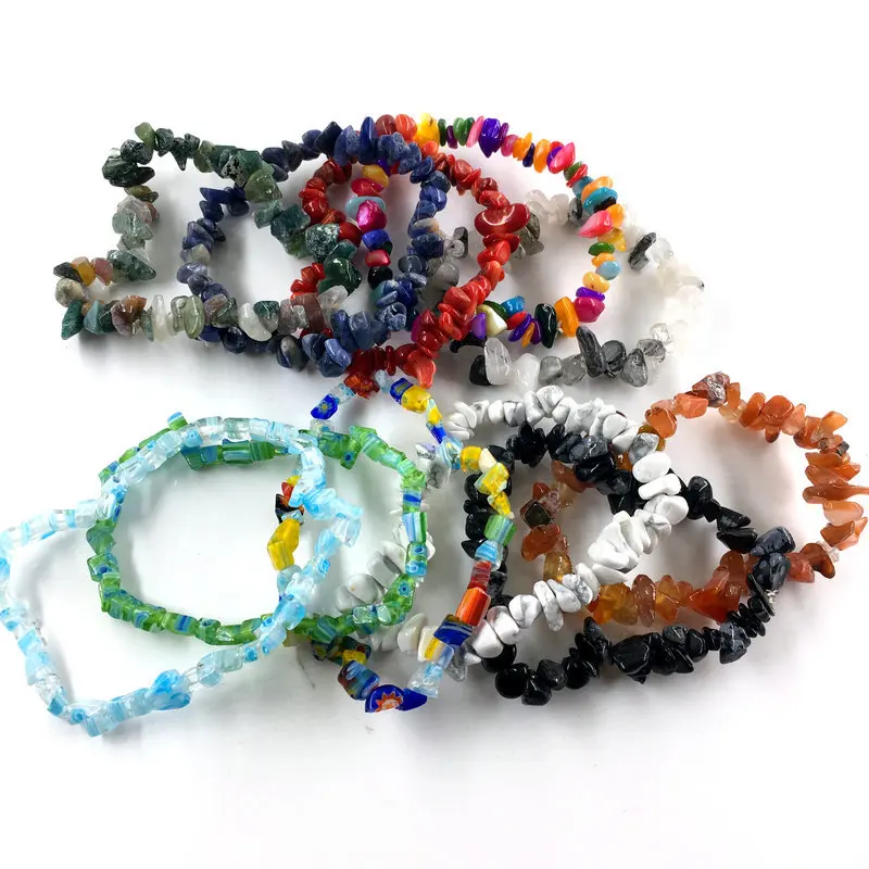 Handmade Stretch 7 Chakra Crystal Chip Bracelet Gravel Bracelet Irregular Natural Stone Charm with Elastic Rope Gift For Women
Handmade Stretch 7 Chakra Crystal Chip Bracelet Gravel Bracelet Irregular Natural Stone Charm with Elastic Rope Gift For Women