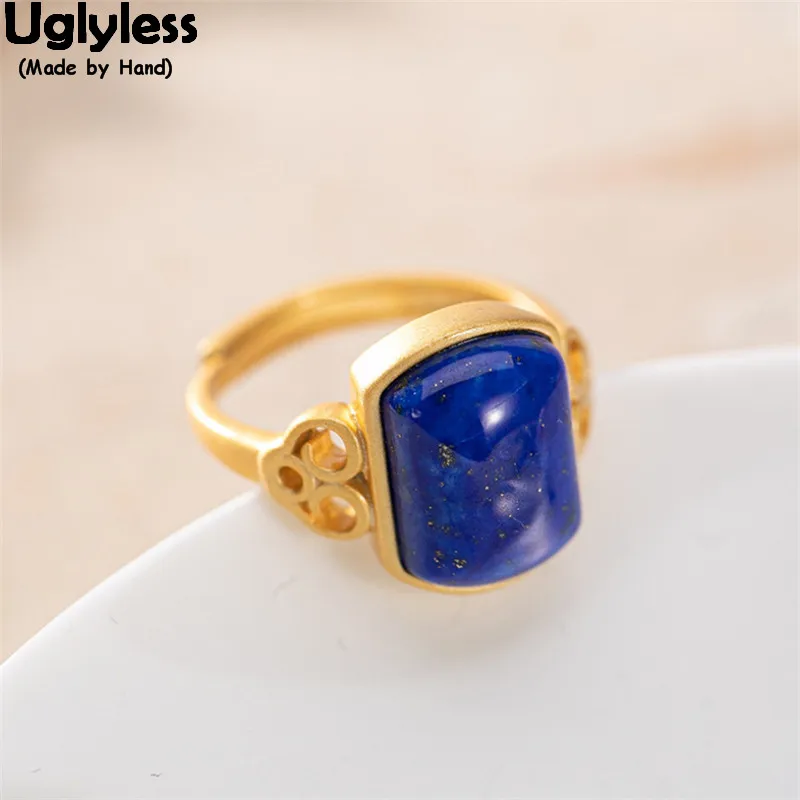 Uglyless Noble Natural Blue Lapis Rings for Women Simple Fashion Agate Gemstones Open Rings 925 Silver Hollow Vintage Jewelry
Uglyless Noble Natural Blue Lapis Rings for Women Simple Fashion Agate Gemstones Open Rings 925 Silver Hollow Vintage Jewelry
