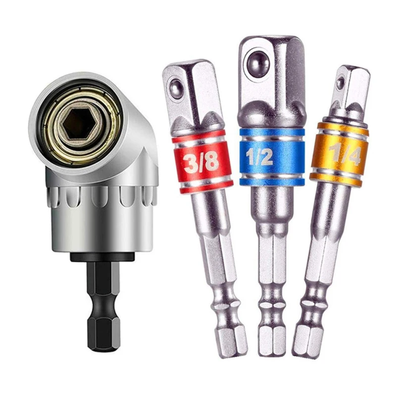 4PCS Power Tool Screwdriver Socket 105 Degree Angle Screwdriver Socket Holder Adapter Adjustable Bits Drill Bit Hex Shank Driver
4PCS Power Tool Screwdriver Socket 105 Degree Angle Screwdriver Socket Holder Adapter Adjustable Bits Drill Bit Hex Shank Driver