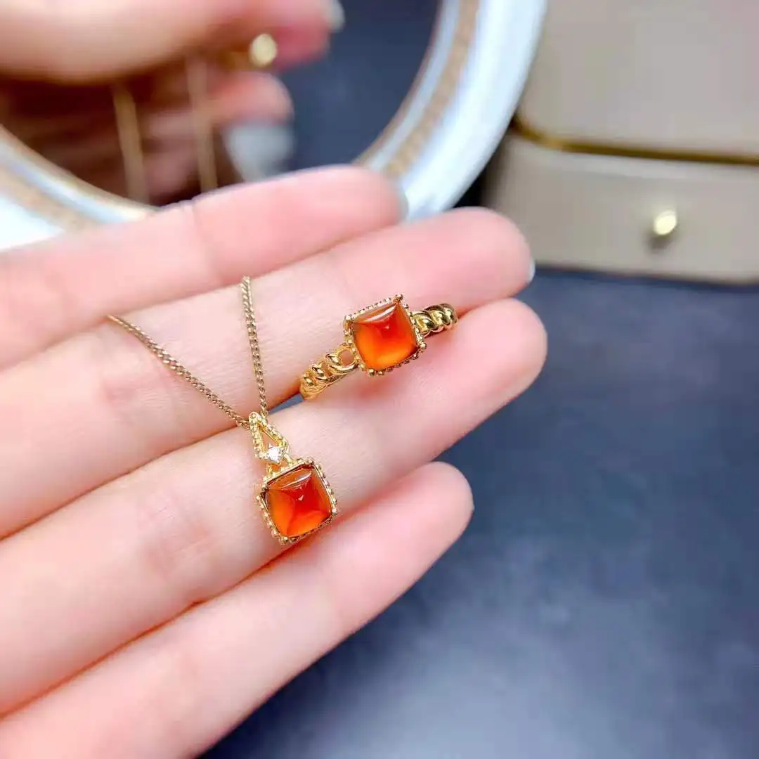 Natural Fanta Garnet Gem S925 Sterling Silver Ring Pendant Necklace Orange Stone Fine Fashion Charming Jewelry Women MeibaPJFS
Natural Fanta Garnet Gem S925 Sterling Silver Ring Pendant Necklace Orange Stone Fine Fashion Charming Jewelry Women MeibaPJFS