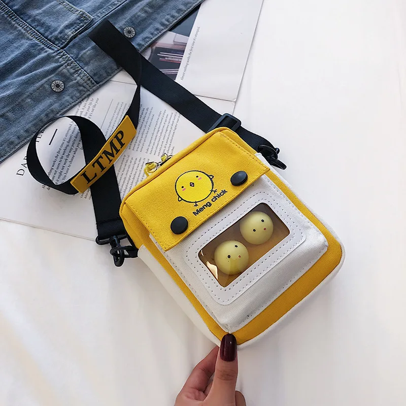 Cartoon cute chick canvas bag woman Crossbody Bags new trendy Korean style wild western girl one shoulder messenger female bag
Cartoon cute chick canvas bag woman Crossbody Bags new trendy Korean style wild western girl one shoulder messenger female bag