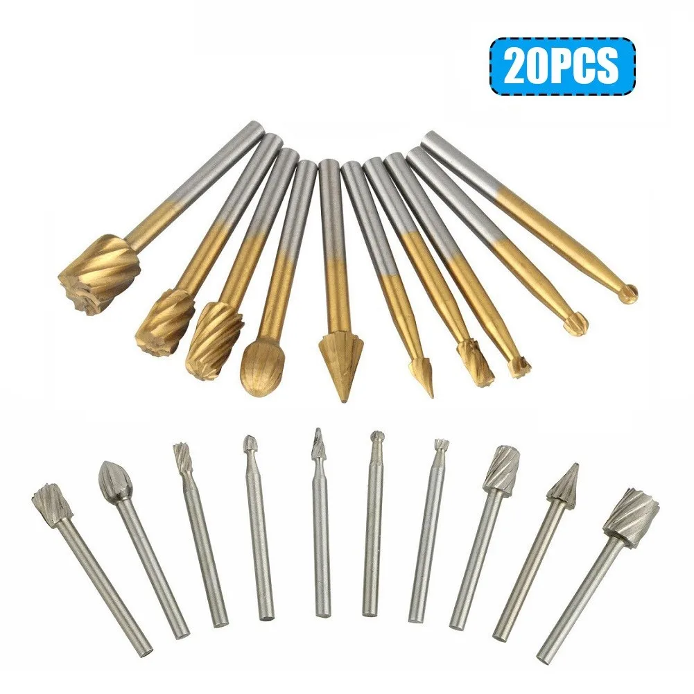20pcs HSS Router Drill Bits Set Rotary Burrs Tool Wood Metal Carving Milling HSS Rotary Multi Tool Burr Routing Router Bit Mill
20pcs HSS Router Drill Bits Set Rotary Burrs Tool Wood Metal Carving Milling HSS Rotary Multi Tool Burr Routing Router Bit Mill