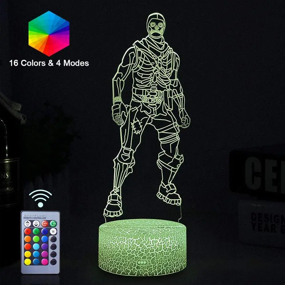 

3D Night Lights Lamp Remote Control & 16 Colors Illusion led Light Changeable Vision Effect Desk Table Lighting Home Bedroom DÃ©c