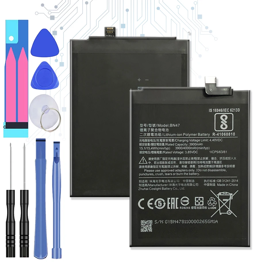 BN47 for Xiao mi Replacement Battery For Xiaomi Redmi 6 Pro 6Pro Redmi6 Pro / Mi A2 Lite Batterie + Free tool
BN47 for Xiao mi Replacement Battery For Xiaomi Redmi 6 Pro 6Pro Redmi6 Pro / Mi A2 Lite Batterie + Free tool