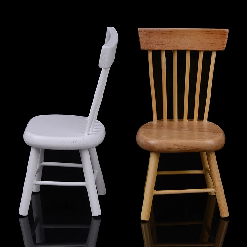 1:12 Scale Classic Pretend Play Furniture Toys for Children New Kids Dollhouse Miniature Wooden Chair | Игрушки и хобби