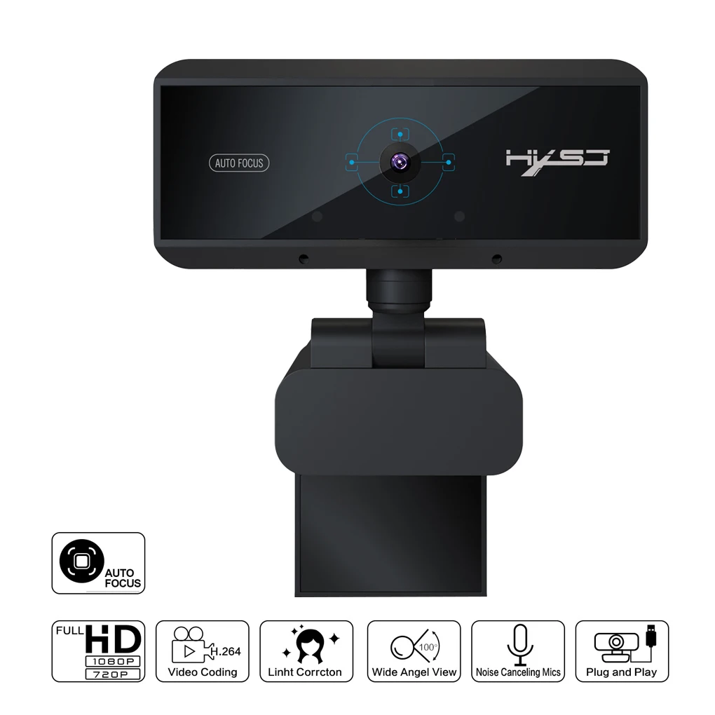 

USB 2,0 5 миллионов пикселей компьютерная веб-камера Авто фокус 360 градусов вращение 1080P камера HD видео звонок
