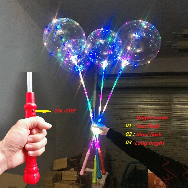 

1pcsNew LED Balloons Bobo Balloon each set 18 inch Led Balloon + 80cm Rod + 3m Led line and handle battery box