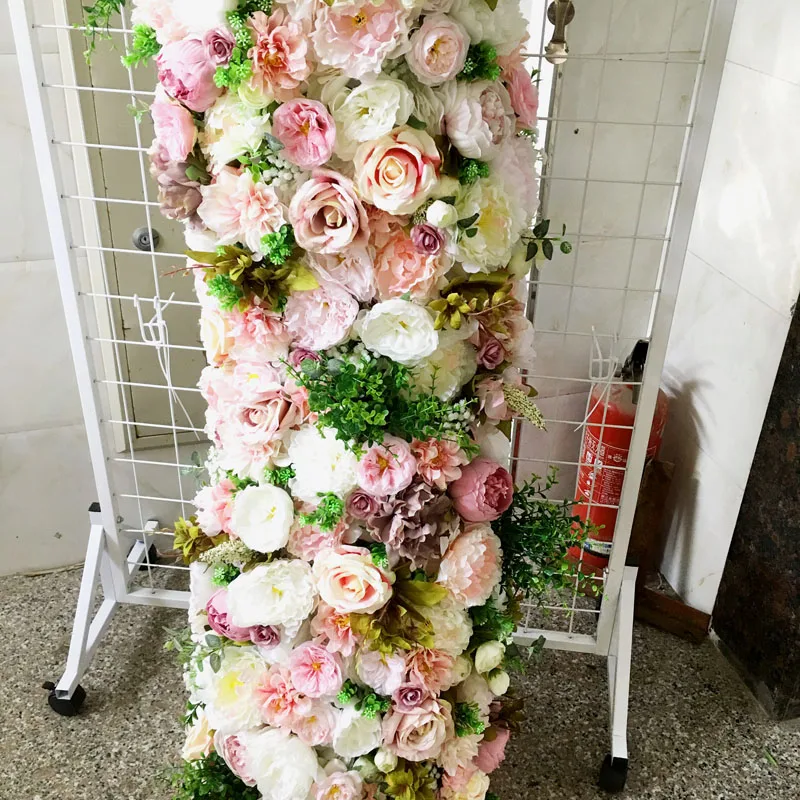 

SPR wedding flower arch 2m/pcs 40cm width silk rose flowers wedding backdrop flower wall stage party table runner floral