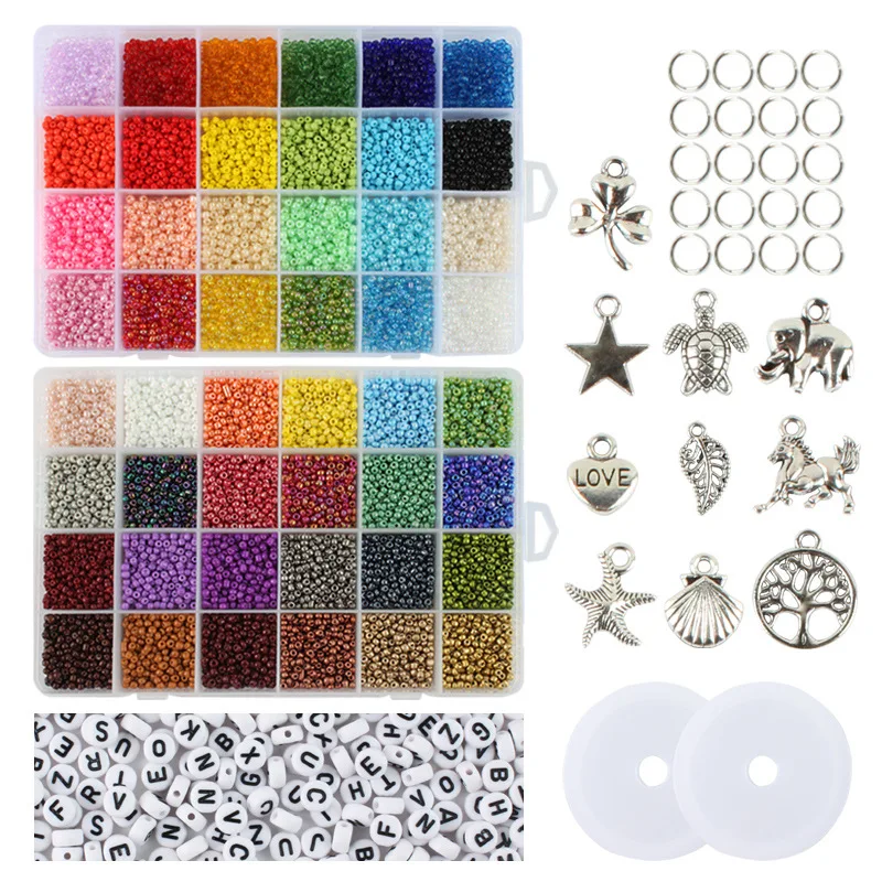 2pcs Seed Beads Kit 48 Colored 3MM Seed Beads +Letter Beads Small Craft Czech Beads Set For DIY Earrings Bracelert Making Gifts
2pcs Seed Beads Kit 48 Colored 3MM Seed Beads +Letter Beads Small Craft Czech Beads Set For DIY Earrings Bracelert Making Gifts