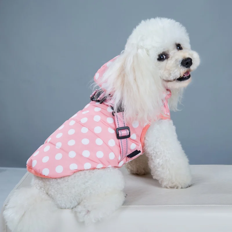 Waterproof Dog Coat Winter Pet Dog Clothes Dot Pattern Small Large Dog Jacket Thicken Warm Clothing With Harness
Waterproof Dog Coat Winter Pet Dog Clothes Dot Pattern Small Large Dog Jacket Thicken Warm Clothing With Harness