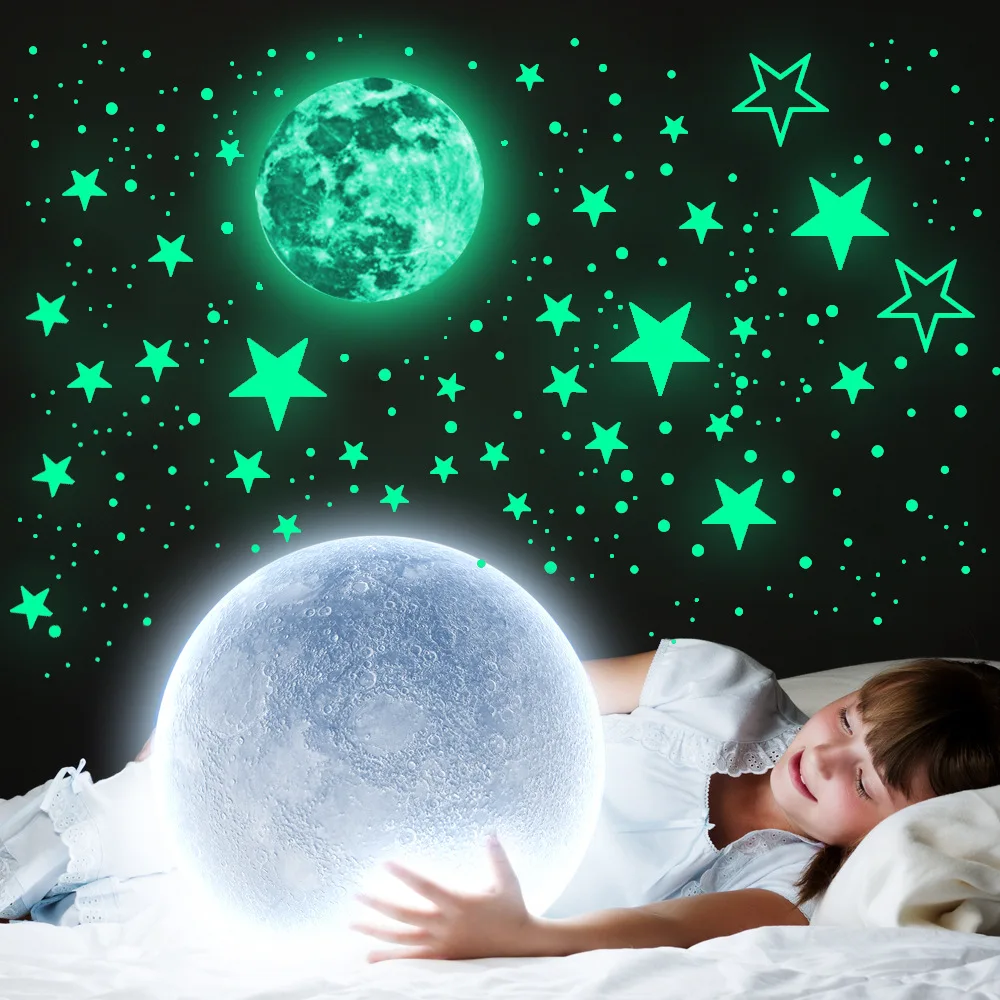 435Pcs Wall Stickers Luminous Stars Moon Planet Decal Glow In Dark Kids Room Nursery Decoration Glowing Stars Ceiling Stickers
435Pcs Wall Stickers Luminous Stars Moon Planet Decal Glow In Dark Kids Room Nursery Decoration Glowing Stars Ceiling Stickers