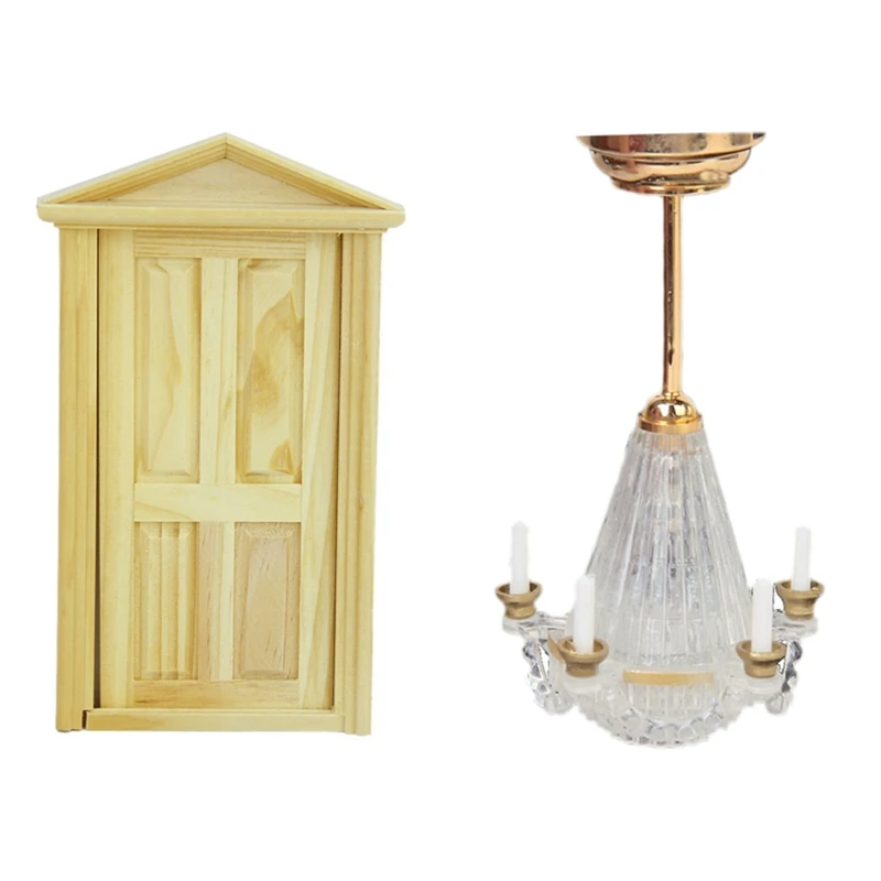 2 Pcs 1/12 Dollhouse Miniature Accessories: 1 Pcs Five False Transparent Candle Chandelier & 1 Pcs Wood Door
2 Pcs 1/12 Dollhouse Miniature Accessories: 1 Pcs Five False Transparent Candle Chandelier & 1 Pcs Wood Door