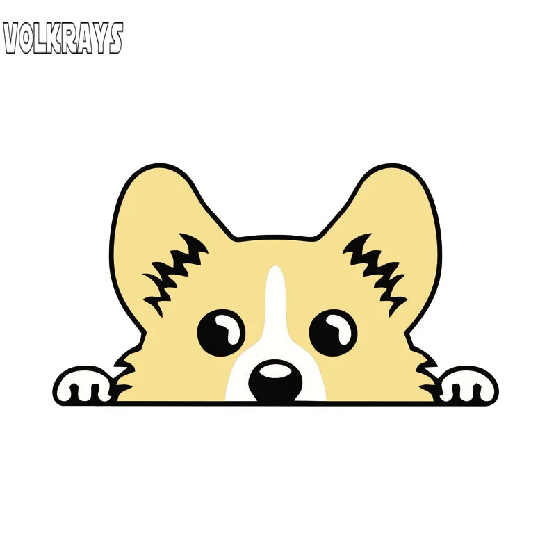 Volkrays Милая Автомобильная наклейка Pembroke Welsh Corgi аксессуары Светоотражающая ПВХ