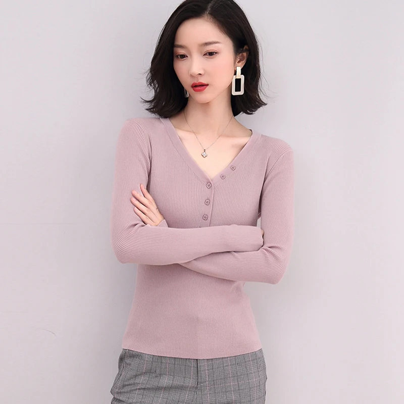 Spring Fall New Knited Sweater Women Slim Pullover Long Sleeve V-Neck Knit Bottoming Shirt
Spring Fall New Knited Sweater Women Slim Pullover Long Sleeve V-Neck Knit Bottoming Shirt