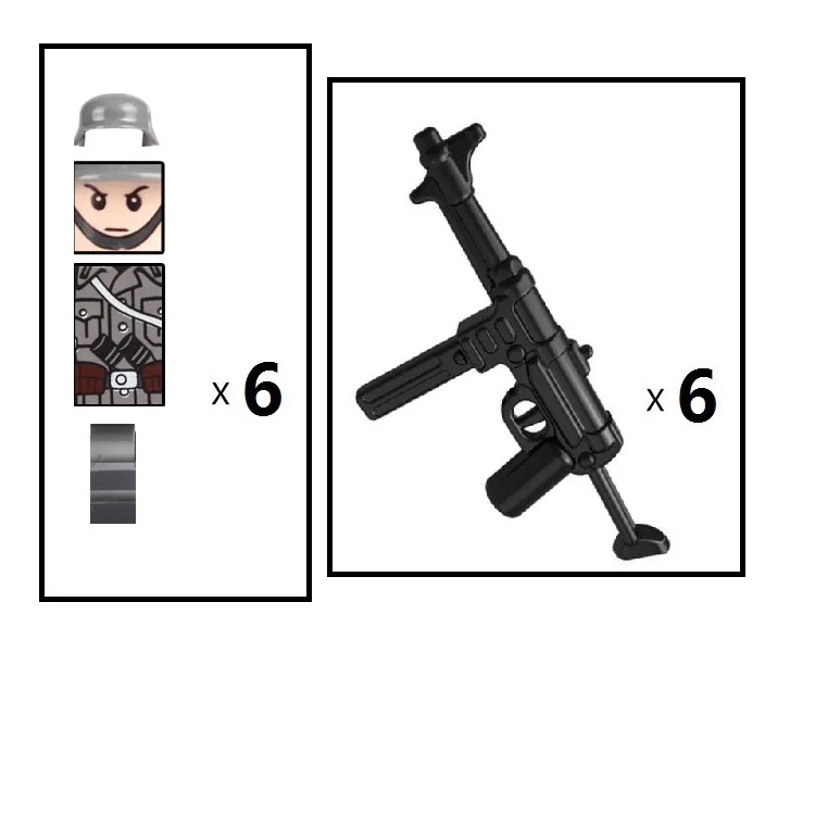 6 шт. MP40 оружие солдат MOC спецназ городское военное аксессуары playmobil фигурки brinquedos