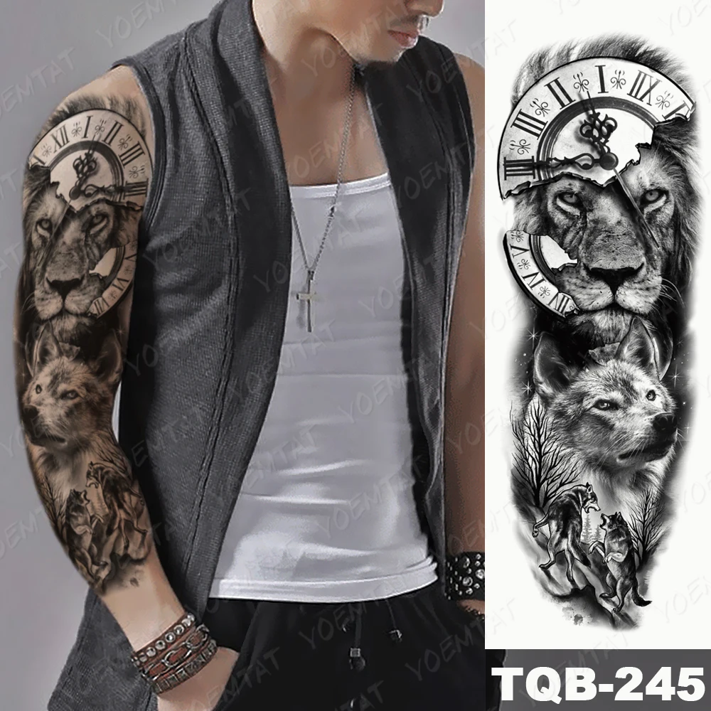 Waterproof Temporary Full Arm Tattoo Stickers Lion Girl Warrior Tribal Totem Flash Tattoos Man Body Art Fake Sleeve Tatto Female
Waterproof Temporary Full Arm Tattoo Stickers Lion Girl Warrior Tribal Totem Flash Tattoos Man Body Art Fake Sleeve Tatto Female
