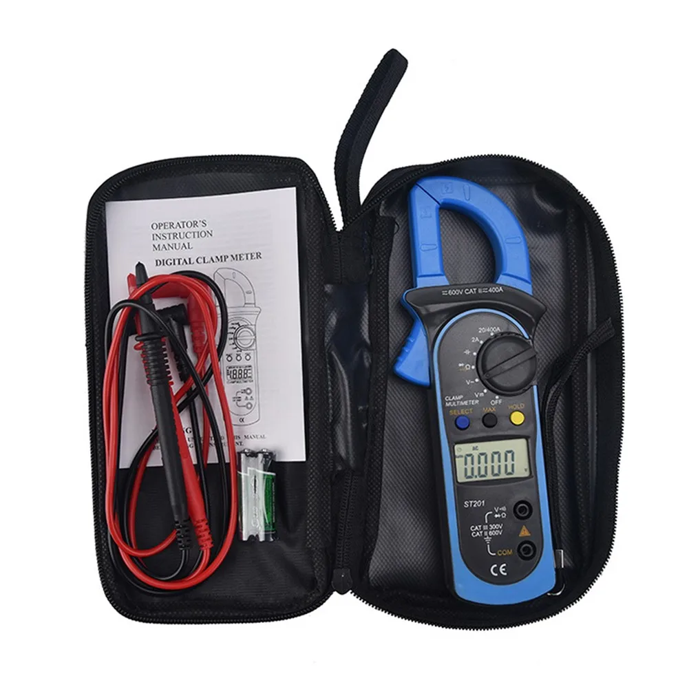 ST201 Digital Clamp Meters LCD Multimeter 600V 400A Voltmeter Ammeter Ohm Tester AC DC Clamp For ANENG Electric Instruments
ST201 Digital Clamp Meters LCD Multimeter 600V 400A Voltmeter Ammeter Ohm Tester AC DC Clamp For ANENG Electric Instruments