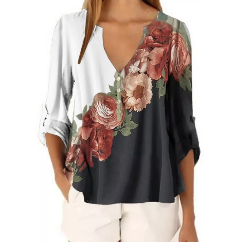 2020 Women Loose Chiffon Blouse Flower Print Long Sleeve V-neck Lady Shirts Vintage Casual Female Plus Size Blusas Tops Mujer
2020 Women Loose Chiffon Blouse Flower Print Long Sleeve V-neck Lady Shirts Vintage Casual Female Plus Size Blusas Tops Mujer